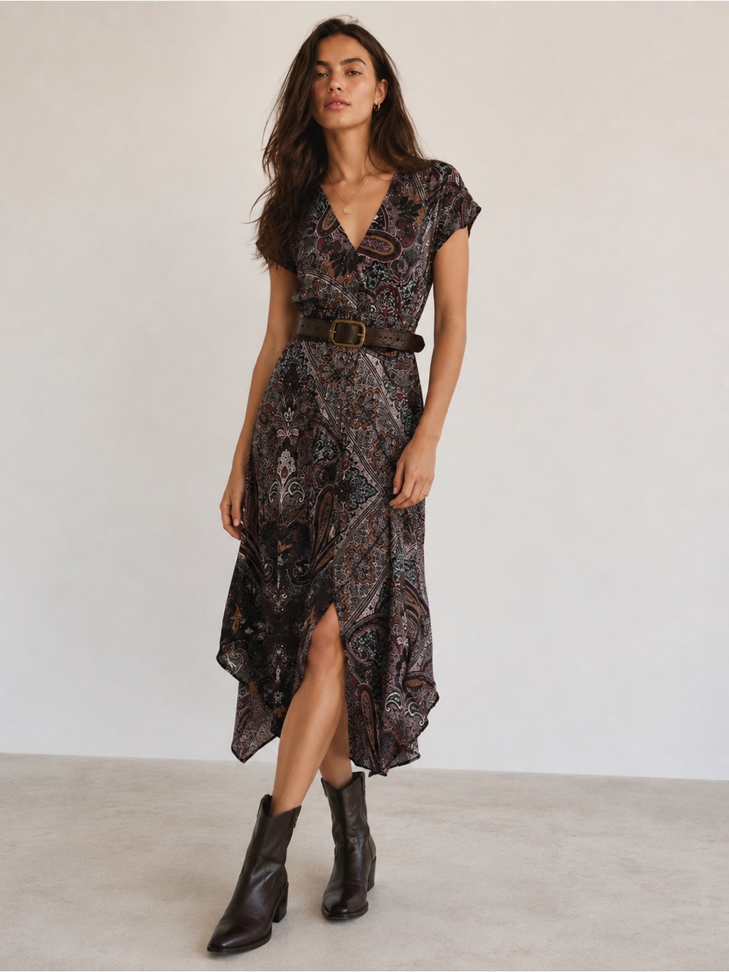 All Saints Leila Paisley Midi Dress Size S